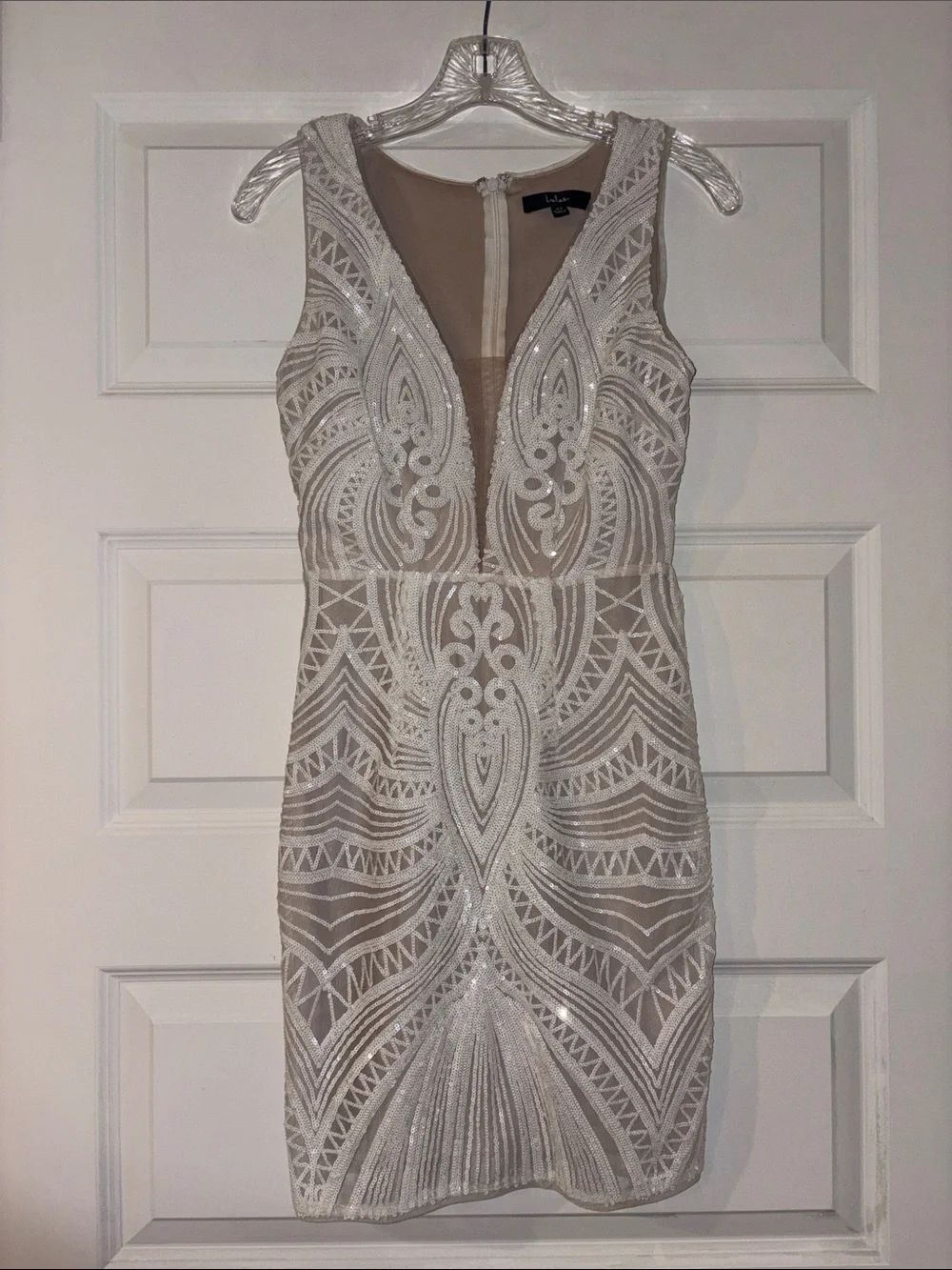 Lulu’s White Sequined Mini Dress